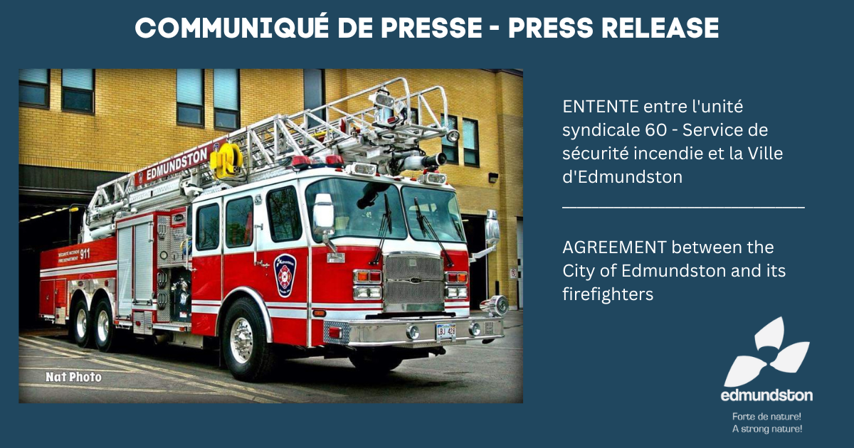 Agreement between the City of Edmundston and its firefighters