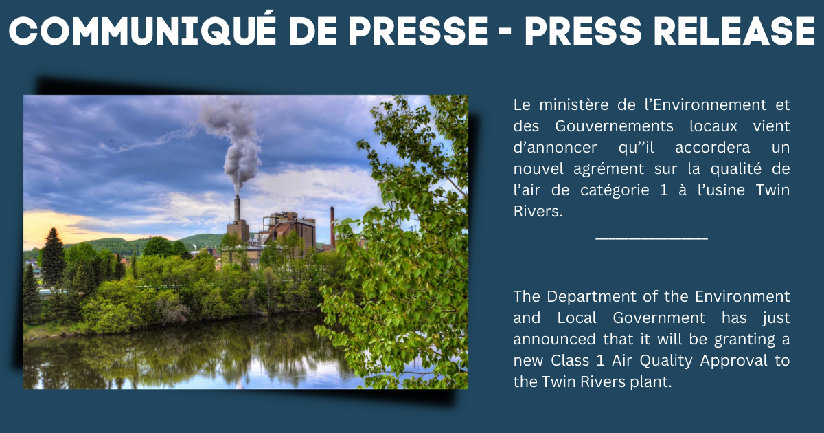Approval renewed for the Twin Rivers facility: reaction from the City