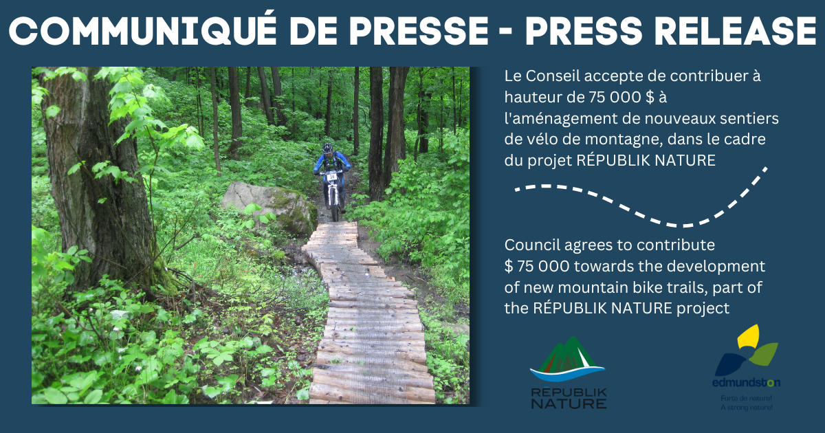A $75 000 contribution towards the RÉPUBLIK NATURE recreational tourism project