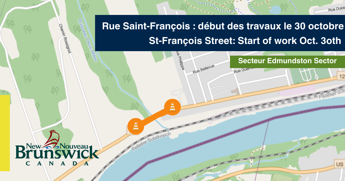 Start of work on Saint-François Street on Monday, October 30th