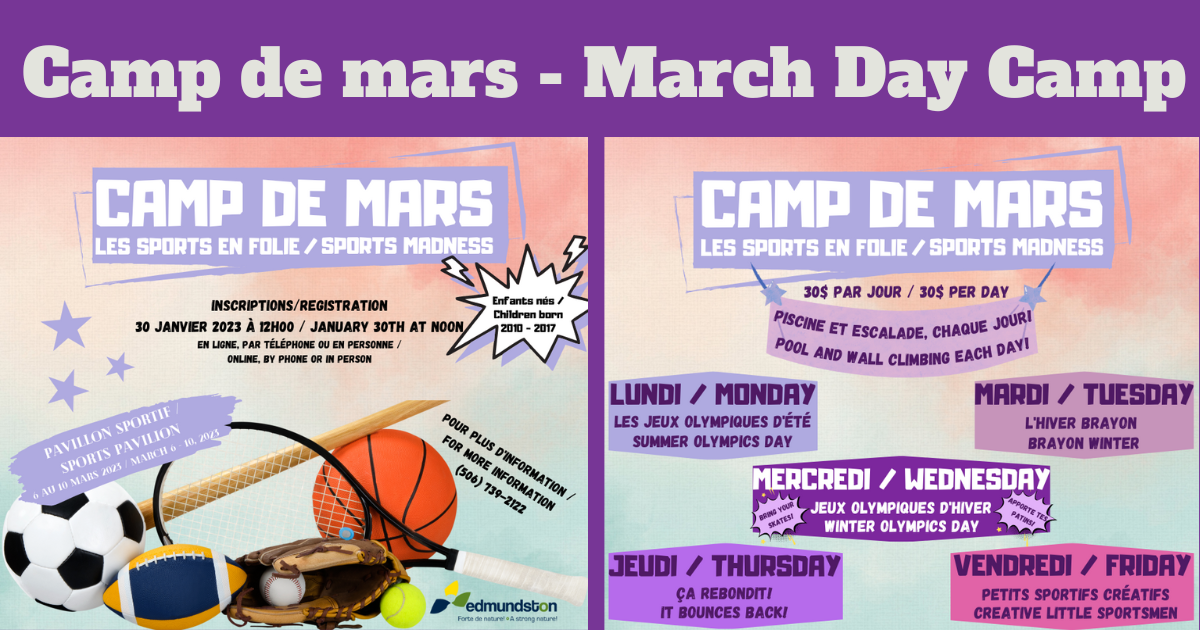 March Break day camp for the kids! 