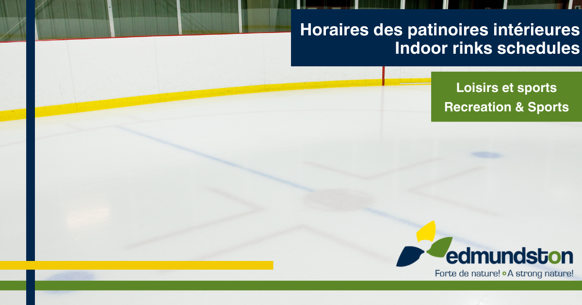 Horaires de patinage et de hockey dans nos installations intérieures