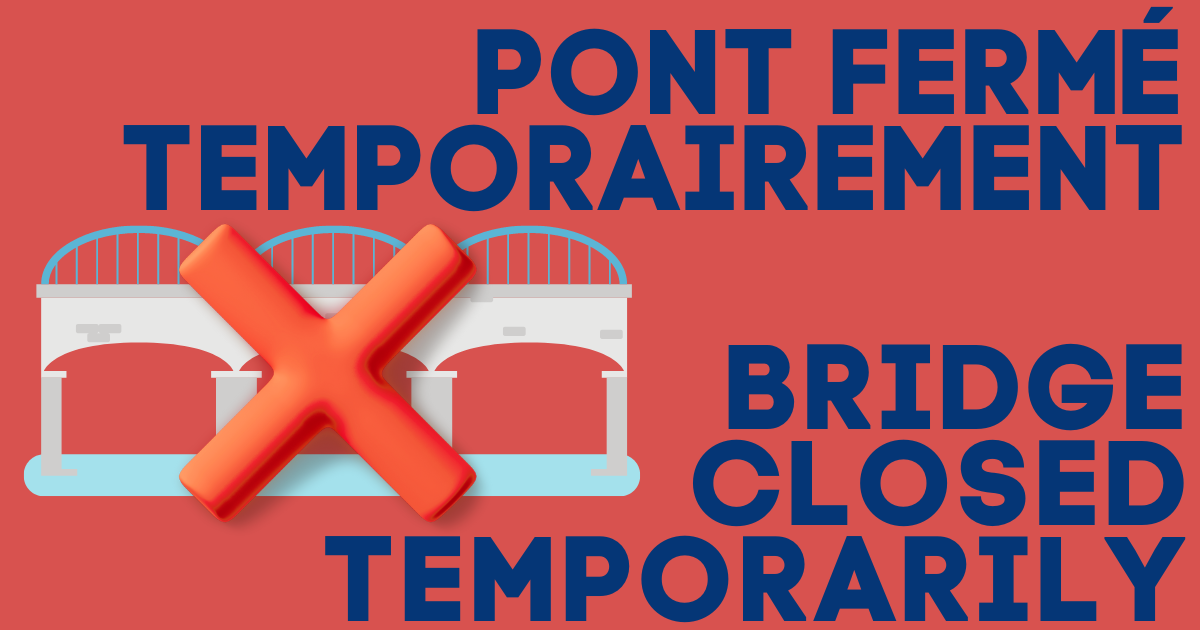 Pont international fermé temporairement