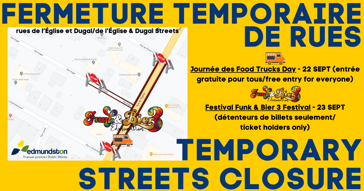 Temporary closures for Food Trucks Day and the 3rd edition of the Funk & Bier